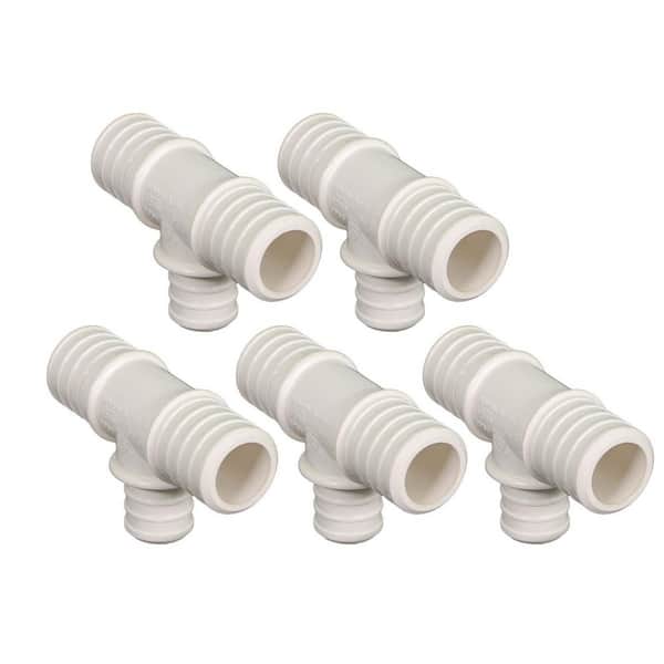 PLUMBFLEX 3/4 in. x 3/4 in. x 1 in. Plastic PEX Poly Alloy Reducing Tee Barb Pipe Fitting (5-Pack)