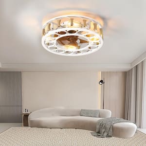 19.71 in. Indoor White Remote Control Ceiling Fan with 6-Speeds Reversible Blades and 5 LED Bulbs Include