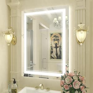 20 in. W x 28 in. H Rectangular Frameless 192 LEDs/m Front Lighted Anti-Fog Tempered Glass Wall Bathroom Vanity Mirror