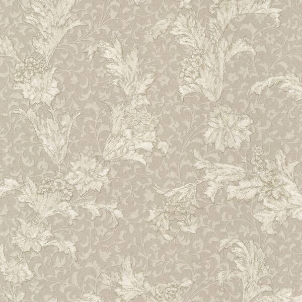 Mirage Empire Taupe Floral Scroll Wallpaper