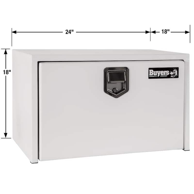 18 in. x 18 in. x 24 in. White Steel Underbody Truck Tool Box