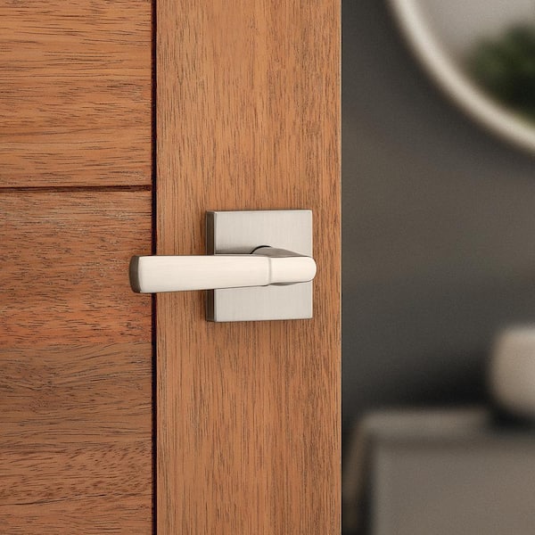 Perth Satin Nickel Reversible Square Straight Bed/Bath Door Handle