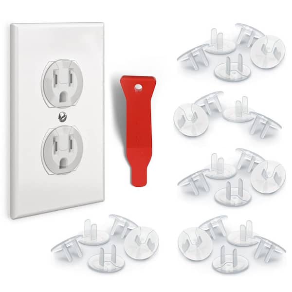 Outlet Covers and Removal Tool, Shock Prevention, Plug Covers for Power Sockets (24 Pack)