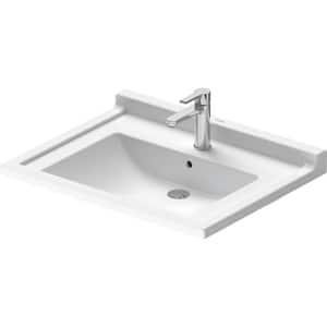Starck 3 7.88 in. Wall-Mounted Rectangular Bathroom Sink in White