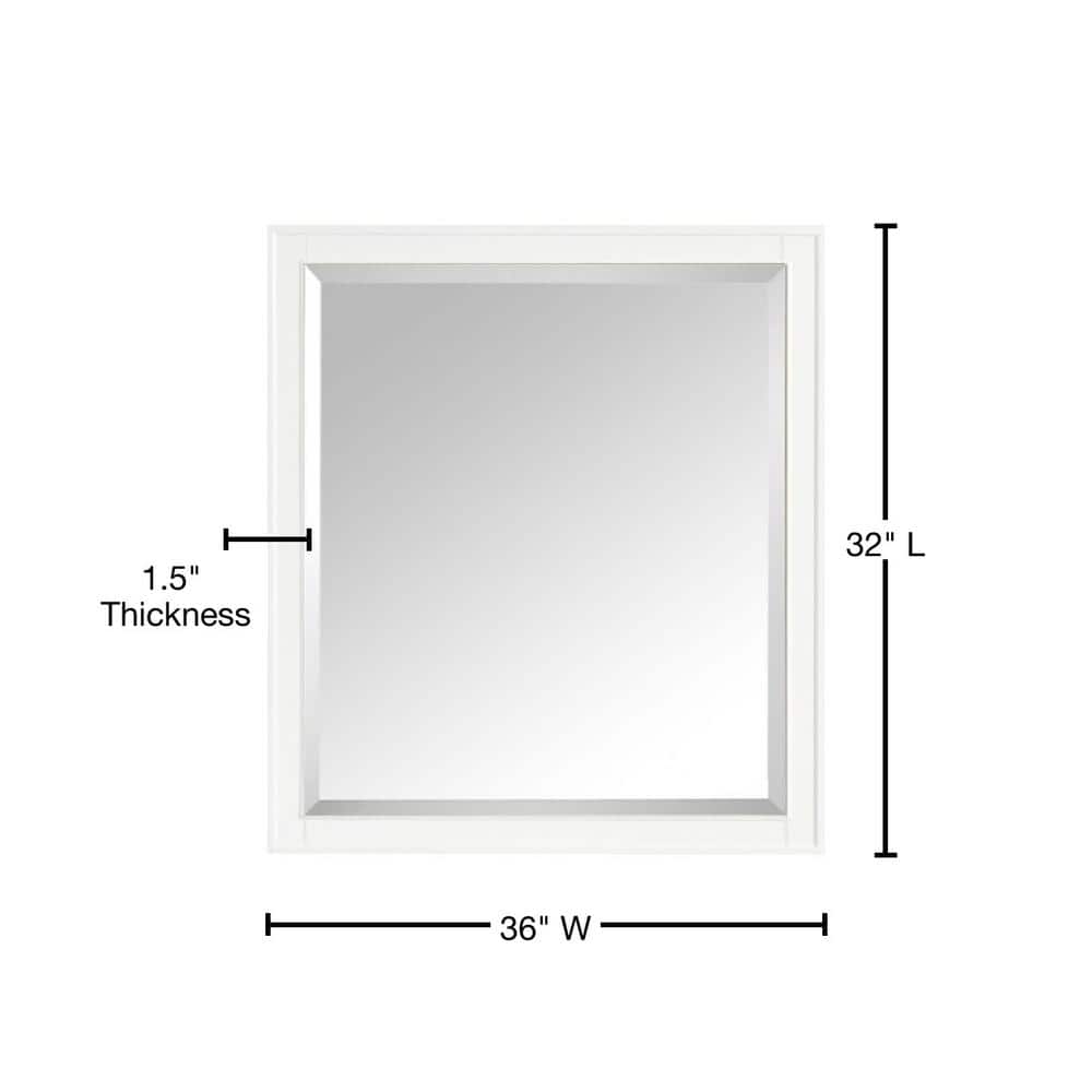 Madison Modern Rectangular Wood Bathroom Vanity Mirror 36x32 in