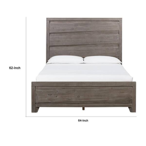 【adzam081ページ】Mサイズ（ペドリ） Benjara Black and Silver Wooden Frame Queen Platform Bed