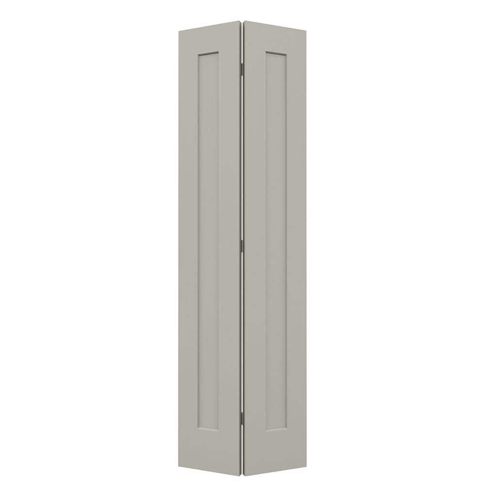 JELD-WEN 24 in. x 80 in. Madison 1-Panel Light Gray Painted Smooth ...