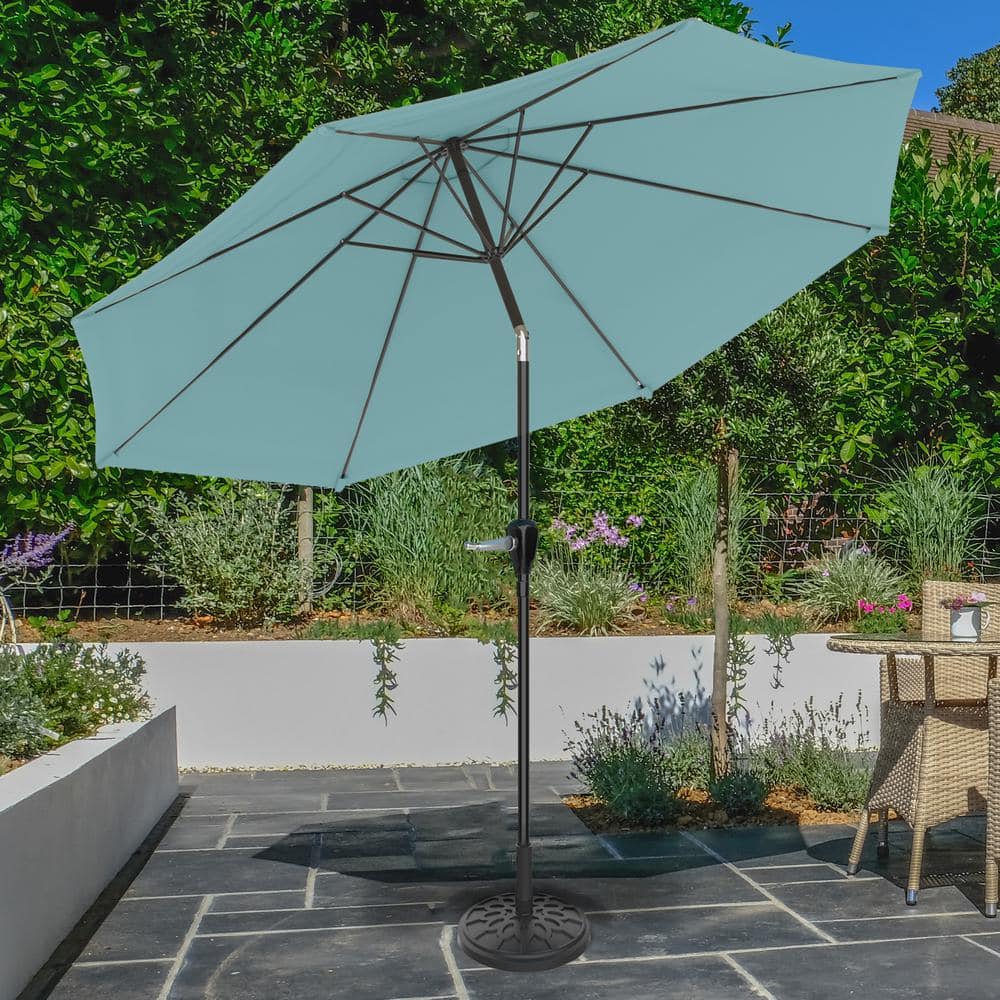 Dusty Green 10FT Steel Outdoor Patio Umbrella with Crank