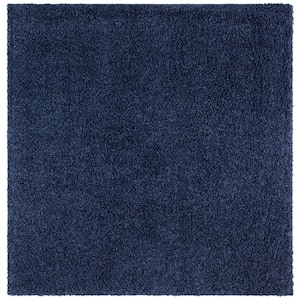 Primo Shag Navy 7 ft. x 7 ft. Square Solid Area Rug