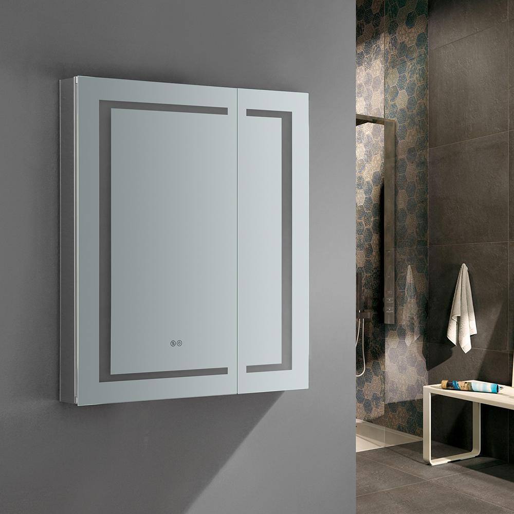 Mirrored Frameless LED Lighted Medicine Cabinet with Defogger