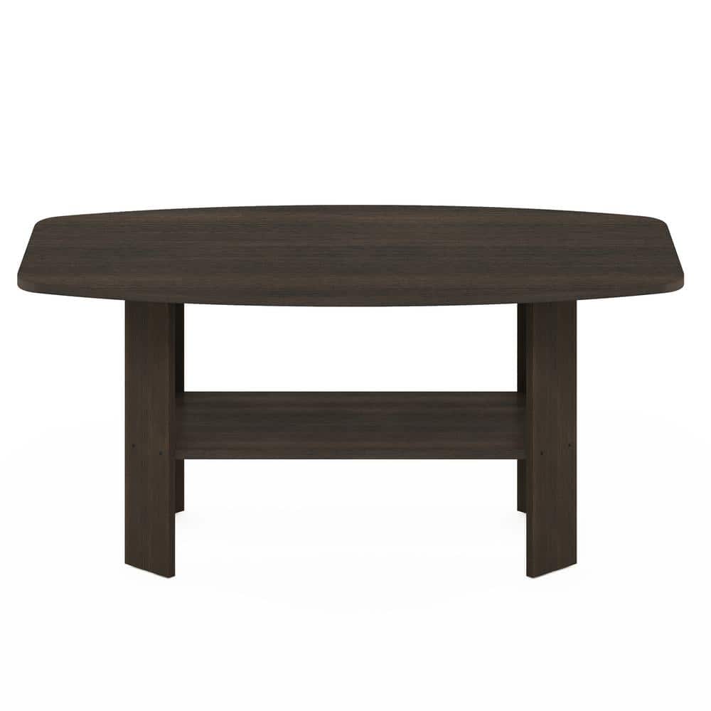 Modern Rectangular Coffee Table in Dark Brown Wood