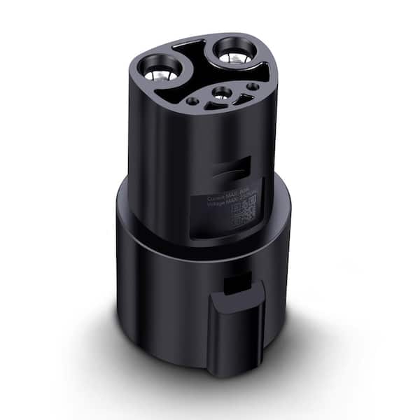 J1772 to Tesla Adapter 80 A (250-Volt)-Compatible with Tesla Model S/3/X/Y/Cybertruck All EVs in NACS Alliance (Black)