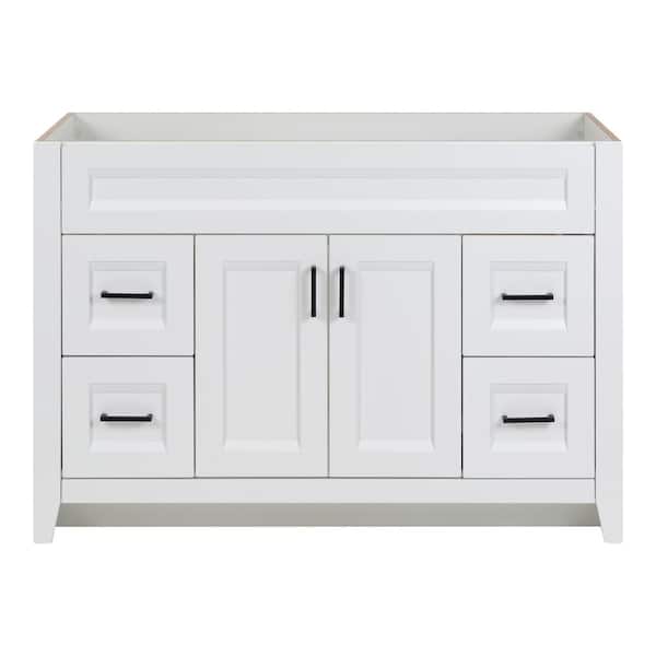 Ridge 48 in. W x 22 in. D x 34 in. H Bath Vanity Cabinet without Top in White