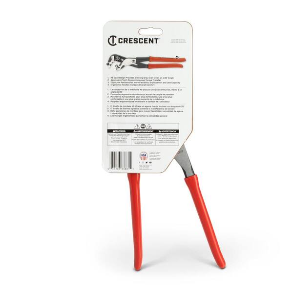 Crescent 12 in. Z2 K9 Straight Jaw Tongue and Groove Dipped Grip