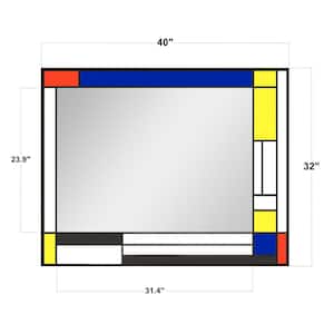 40 in. W. x 32 in. H Rectangular Framed Wall Bathroom Vanity Mirror in Color