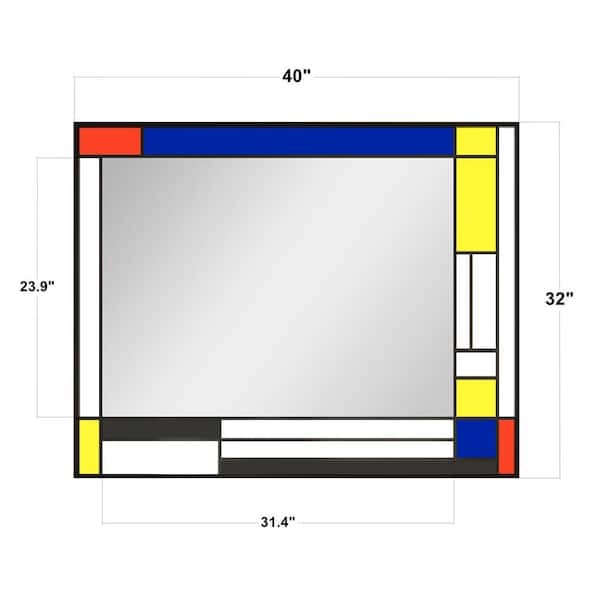 40 in. W. x 32 in. H Rectangular Framed Wall Bathroom Vanity Mirror in Color