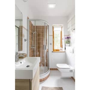 80 CFM Ceiling/Wall Easy Roomside Installation Bathroom/Bath Exhaust Fan with Adjustable LED Lighting & Humidity Sensing
