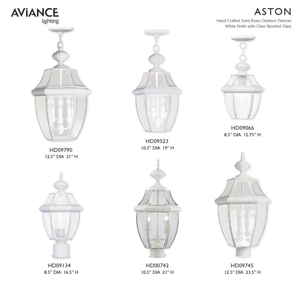 Monterey Traditional White Brass Wall Lantern with Clear Beveled Glass