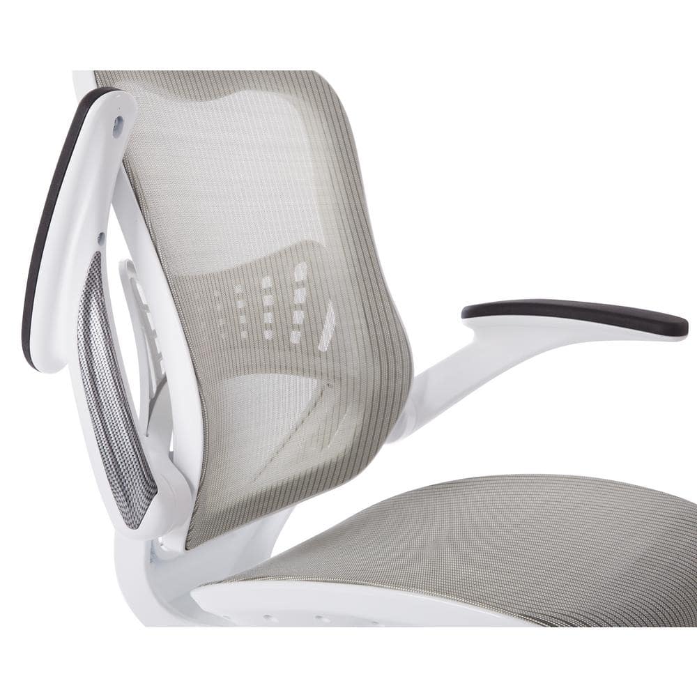 Riley White Mesh Executive Swivel Management Chair with Adjustable Arms