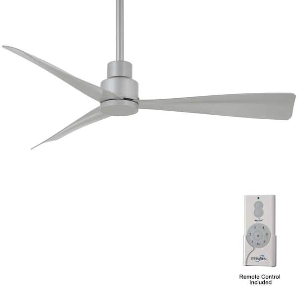 MINKA-AIRE Simple 44 in. Indoor/Outdoor Silver Ceiling Fan with Remote Control