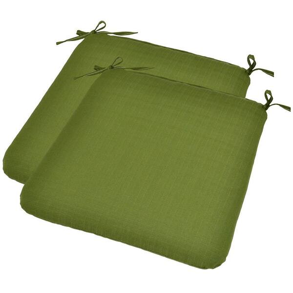 Plantation Patterns Pesto Green Textured Outdoor Seat Pad (2-Pack)-DISCONTINUED