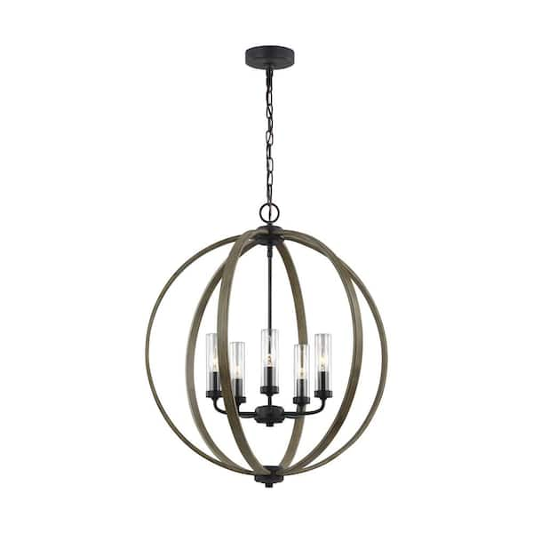 Generation Lighting Allier 5-Light Metal Painted Weathered Oak