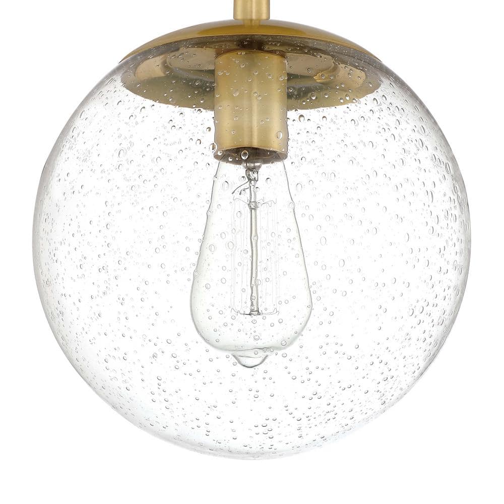 Satin Gold Glass Globe Ceiling Light Fixture