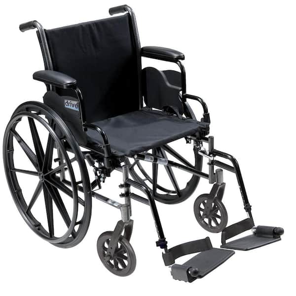Drive Medical Cruiser III Light Weight Wheelchair with Flip Back Removable Arms, Desk Arms, Swing Away Footrests and 18 in. Seat