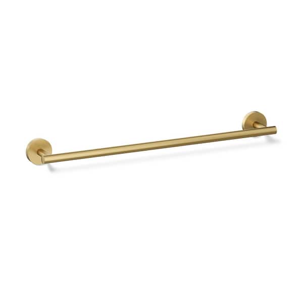 Elate 18 in. Wall Mount Towel Bar in Vibrant Brushed Moderne Brass