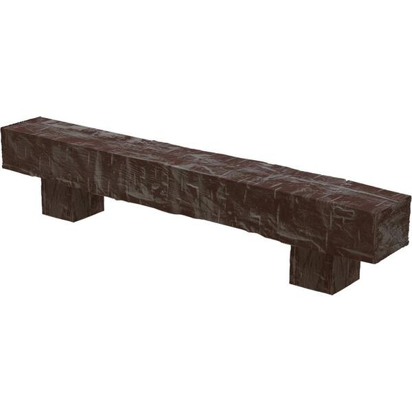 Ekena Millwork 4 in. x 8 in. x 5 ft. Hand Hewn Faux Wood Fireplace Mantel  Kit, Alamo Corbels, Aged Pecan MANUHH04X08X60AOAE - The Home Depot