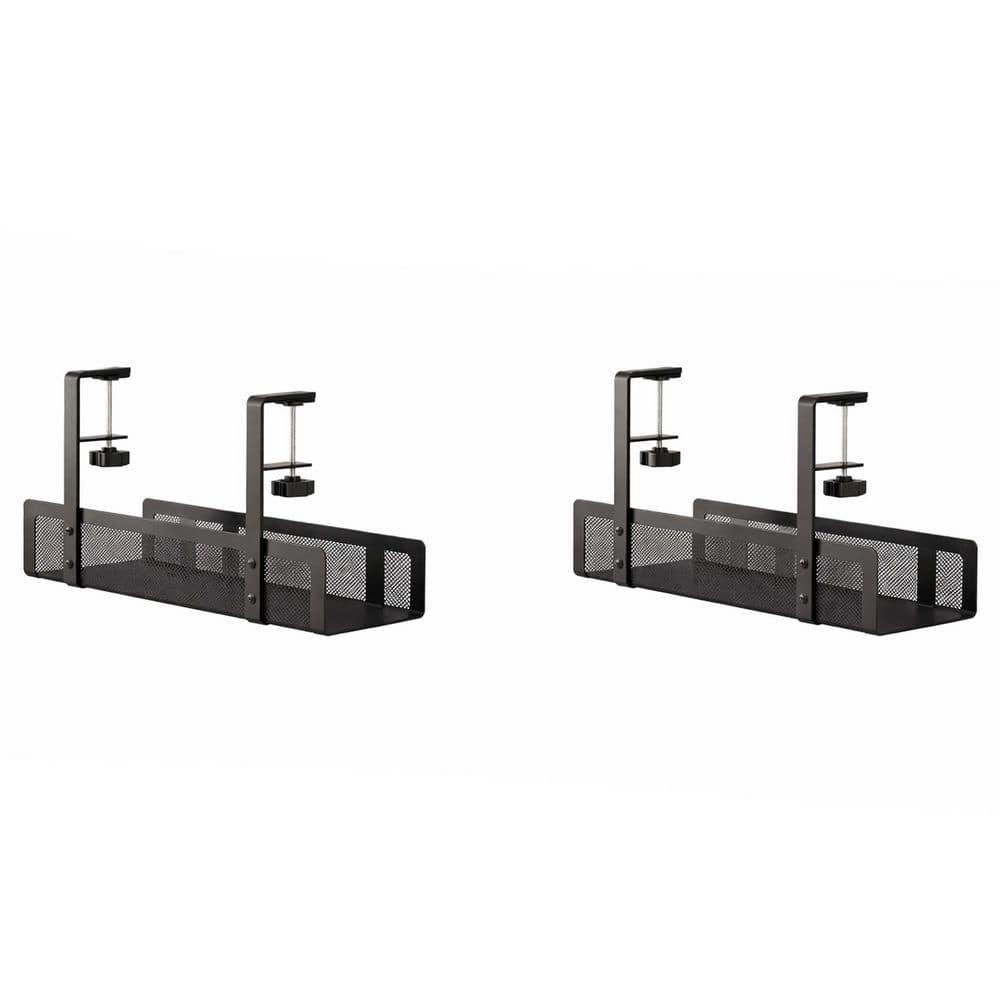 Upgraded Series 2 Pack Under Desk Cable Management Tray Black No Drill Clamp Mount Wire Organizer for Desks price history on PriceWatchPro