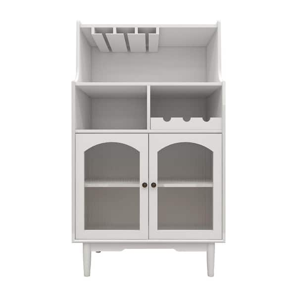 White Wall Cabinet 2-Door Hanging Storage Shelf Bathroom Medicine Organizer