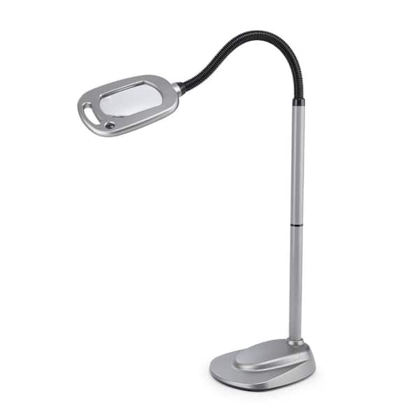 Light It! 20072-401 MultiFlex 12-LED Floor Magnifier Lamp, Silver