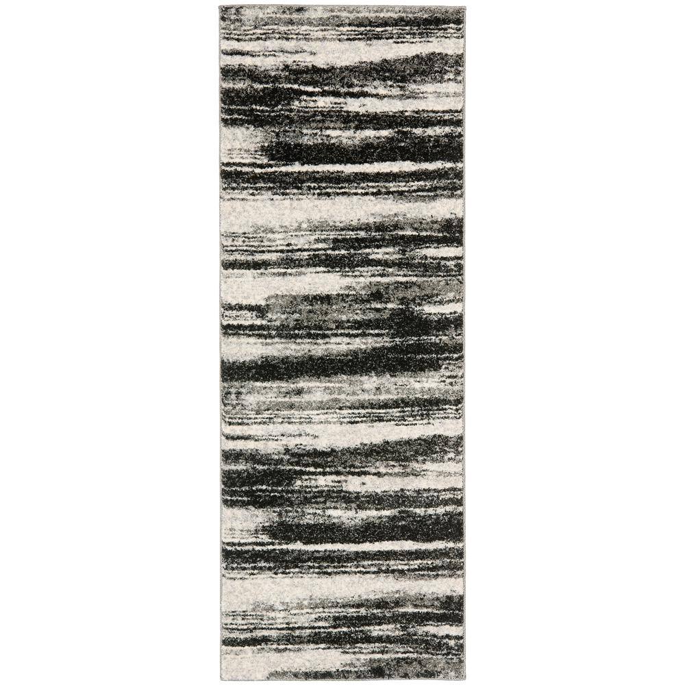 SAFAVIEH Retro Dark Gray/Light Gray 2 ft. x 13 ft. Striped Runner Rug -  RET2693-8479-213