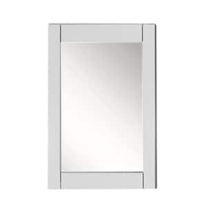 24 in. W x 30 in. H Wood Rectangular Framed Wall Bathroom Vanity Mirror in White