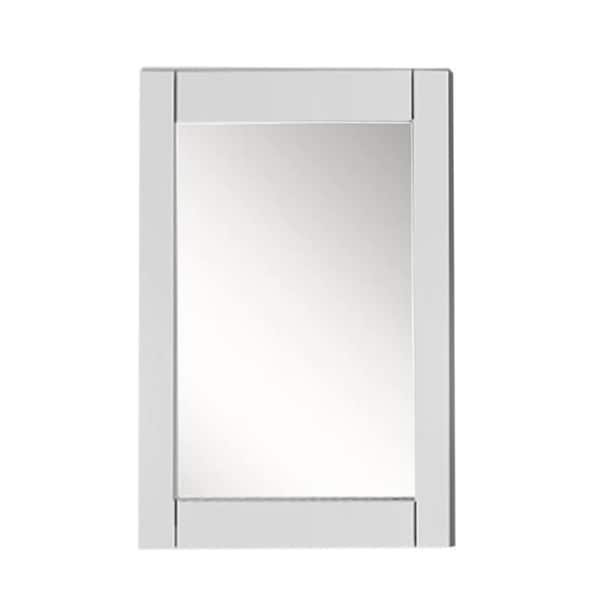 Bellaterra Home 24 in. W x 30 in. H Wood Rectangular Framed Wall Bathroom Vanity Mirror in White