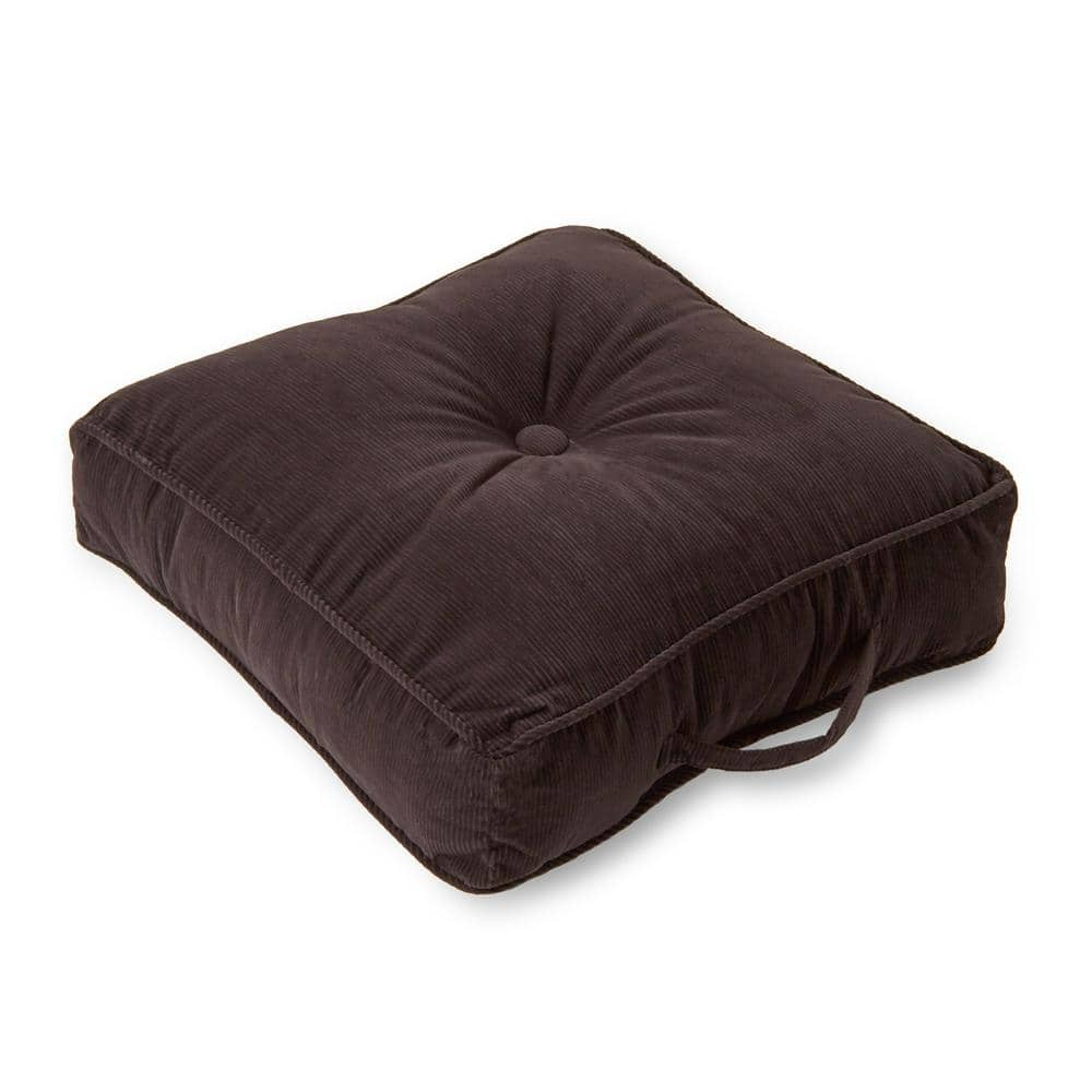 Square leather floor outlet pillow