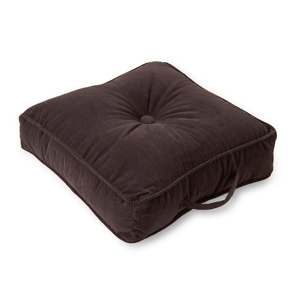 Greendale Home Fashions Omaha Charcoal Microfiber 21 in. x 21 in. Square Floor Pillow