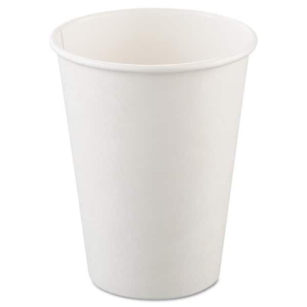 DART 12 oz. White Single-Sided Disposable Paper Cups, Hot Drinks (50/Bag, 20-Bags/Carton)