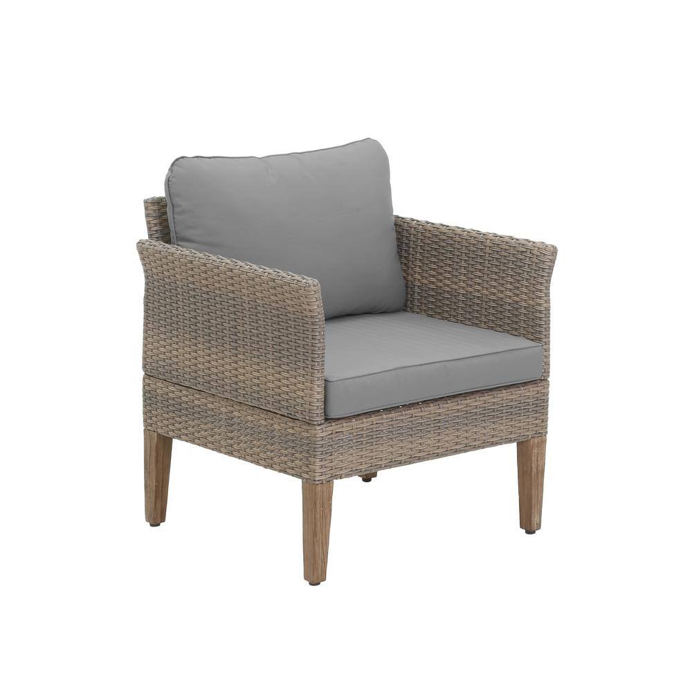 Isla 4-Piece Stone Gray Wicker Outdoor Conversation Set