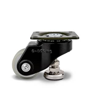 GDL 2 in. Polyurethane Swivel Flat Black Plate Mounted Leveling Caster with 330 lb. Load Rating