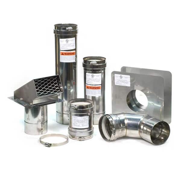 Eccotemp 4 in. Horizontal Stainless Steel Vent Kit with Backflow Preventer