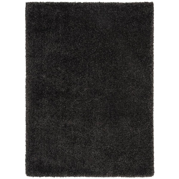 SAFAVIEH Royal Shag Charcoal 4 ft. x 6 ft. Solid Gradient Area Rug