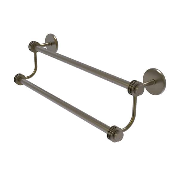 Allied Brass Satellite Orbit Two 30 in. Double Towel Bar with Dotted Accent in Antique Brass