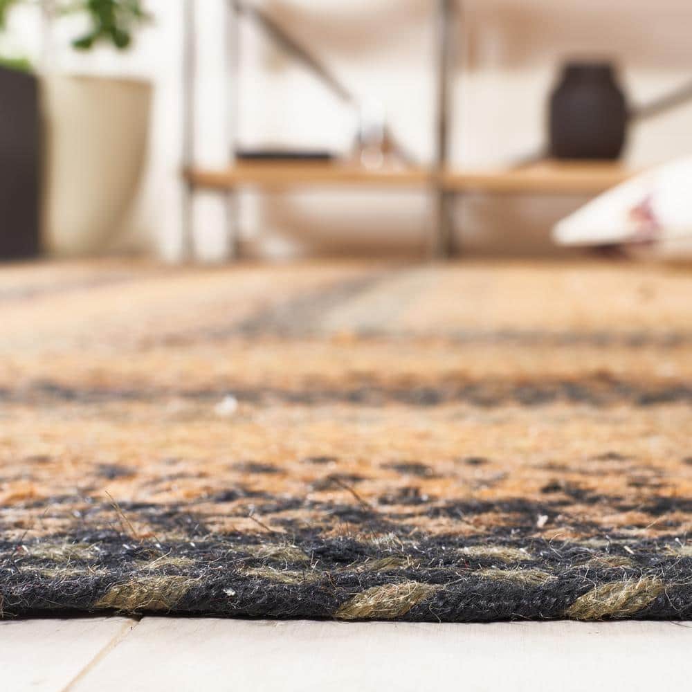 Natural Sage Beige Braided Reversible Handmade Area Rug 6' x 9'