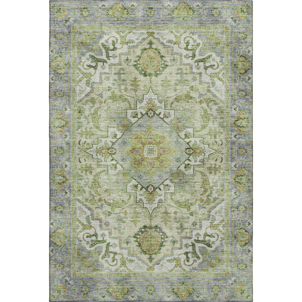 Mayfield Premium Machine Washable Abstract AMF2163 Green 8 ft. x 10 ft. Area Rug price history on PriceWatchPro