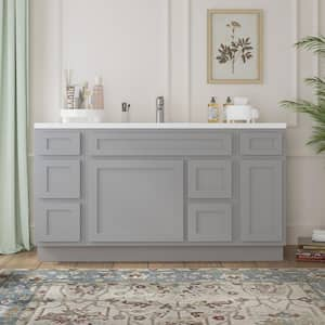 60 in. W x 21 in. D x 32.5 in. H Bath Vanity Cabinet without Top in Gray