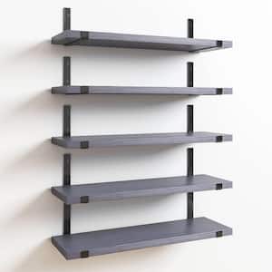 15.8 in. W x 4.7 in. D Gray Decorative Wall Shelf, Floating Shelves (Set of 5)
