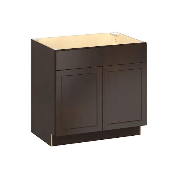 Emerson Cocoa Base Sink Base with 2-Door Ready to Assemble Kitchen Cabinet (36 in. W x 34.5 in. H x 24-in. D)