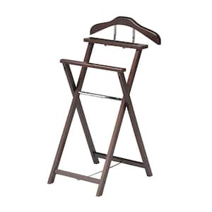 Walnut Metal Clothes Rack 18 in. W x 38 in. H